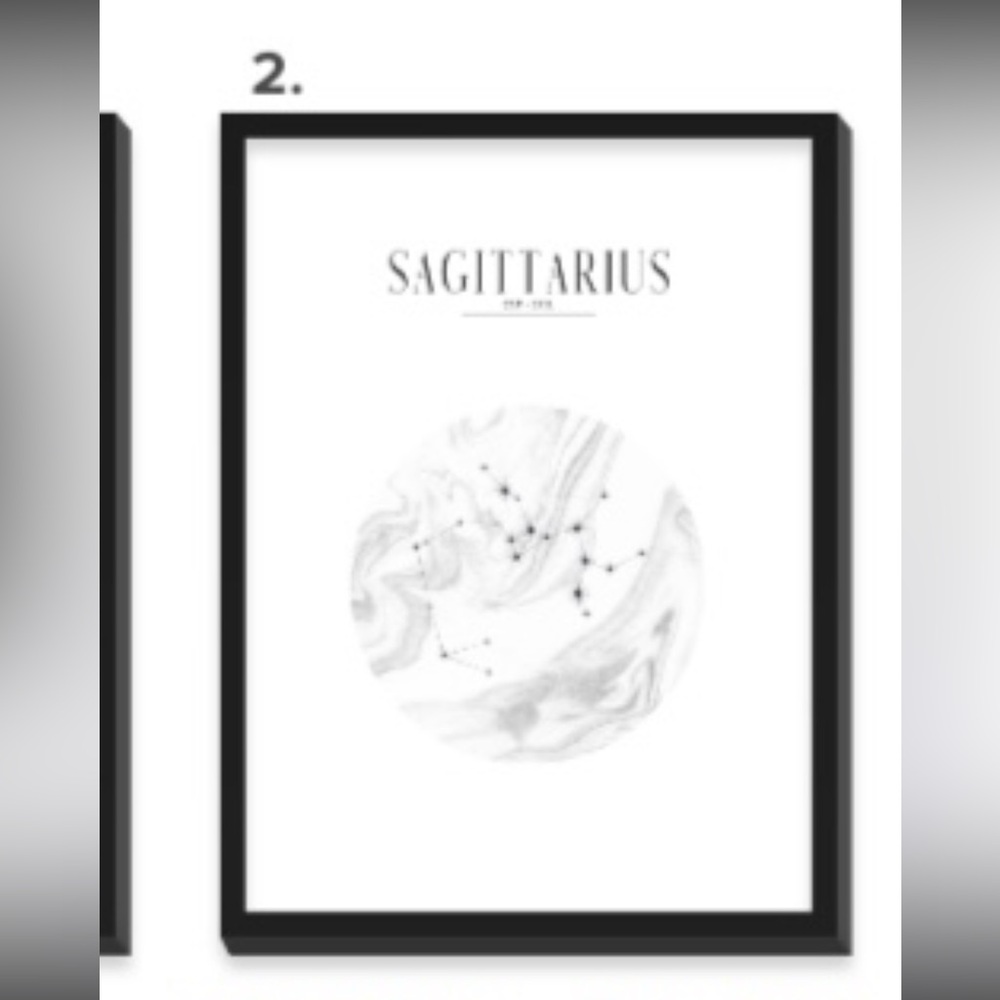 Sagittarius mixtile with Black Frame 20x27